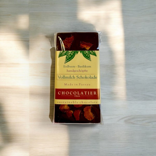 tafelschokolade vollmilch erdbeere basilikum
